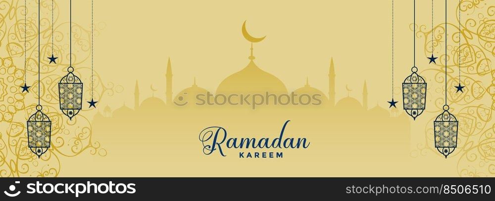 flat ramadan kareem islamic banner design
