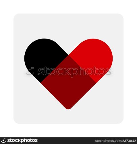Flat red black heart for decoration design. Love symbol. Vector illustration. stock image. EPS 10. . Flat red black heart for decoration design. Love symbol. Vector illustration. stock image.