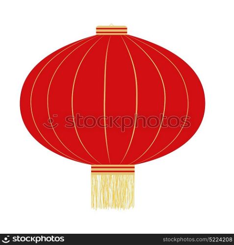 Flat red hanging Chinese lantern isolated on white background. Design element for Chinese New Year celebration. Flat red hanging Chinese lantern isolated on white background. Design element for Chinese New Year celebration. EPS10