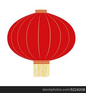 Flat red hanging Chinese lantern isolated on white background. Design element for Chinese New Year celebration. Flat red hanging Chinese lantern isolated on white background. Design element for Chinese New Year celebration. EPS10