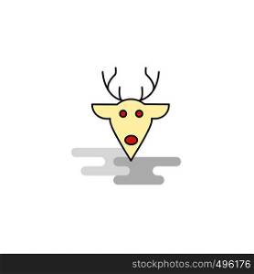 Flat Reindeer Icon. Vector