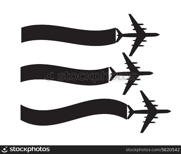 Flat. Retro Airplane Banner. Vector Illustration. EPS10