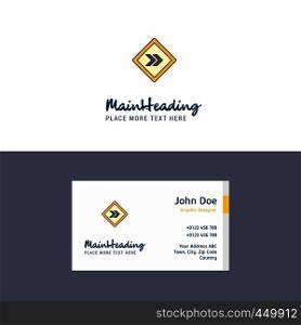 Flat Right arrow road sign Logo and Visiting Card Template. Busienss Concept Logo Design