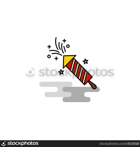 Flat Rocket Icon. Vector