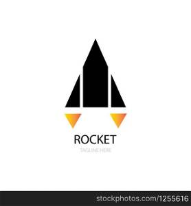 flat rocket ilustration logo vector