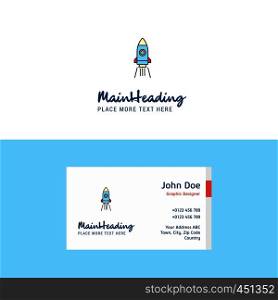 Flat Rocket Logo and Visiting Card Template. Busienss Concept Logo Design