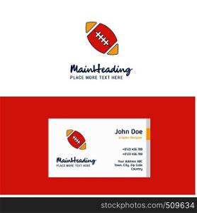 Flat Rugby ball Logo and Visiting Card Template. Busienss Concept Logo Design