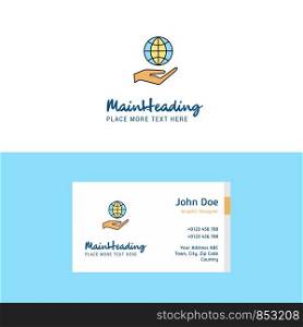 Flat Safe world Logo and Visiting Card Template. Busienss Concept Logo Design