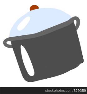 Flat saucepan, illustration, vector on white background.