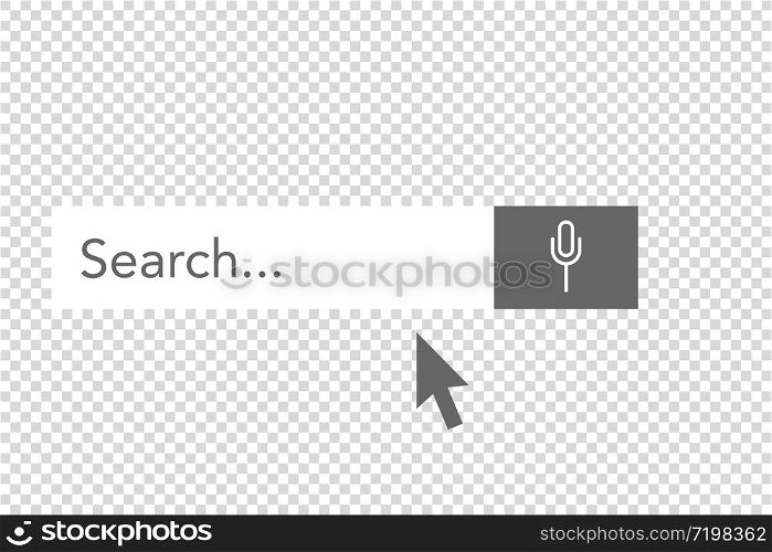 Flat search bar voice for web site design.