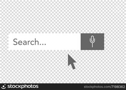 Flat search bar voice for web site design.