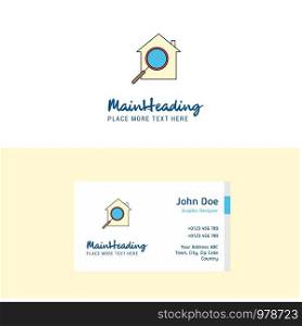 Flat Search house Logo and Visiting Card Template. Busienss Concept Logo Design
