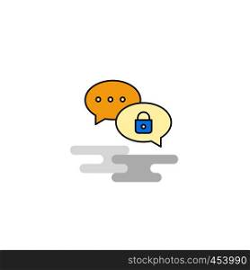 Flat Secure chat Icon. Vector