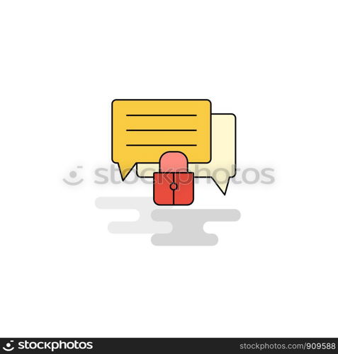 Flat Secure chat Icon. Vector