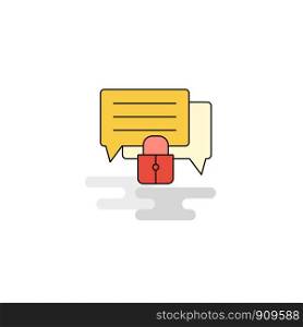 Flat Secure chat Icon. Vector