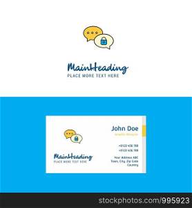 Flat Secure chat Logo and Visiting Card Template. Busienss Concept Logo Design