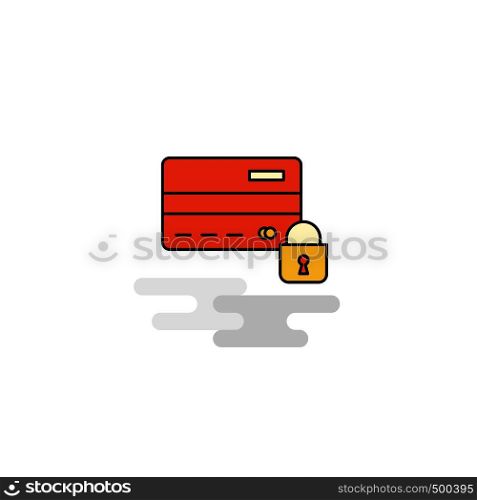 Flat Secure credit card Icon. Vector