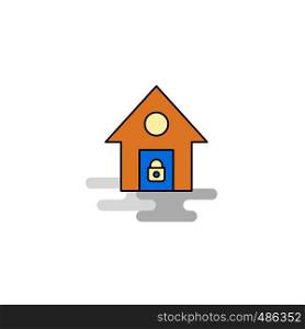 Flat Secure house Icon. Vector