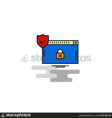 Flat Secure website Icon. Vector