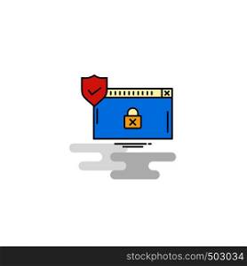 Flat Secure website Icon. Vector
