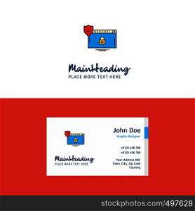 Flat Secure website Logo and Visiting Card Template. Busienss Concept Logo Design