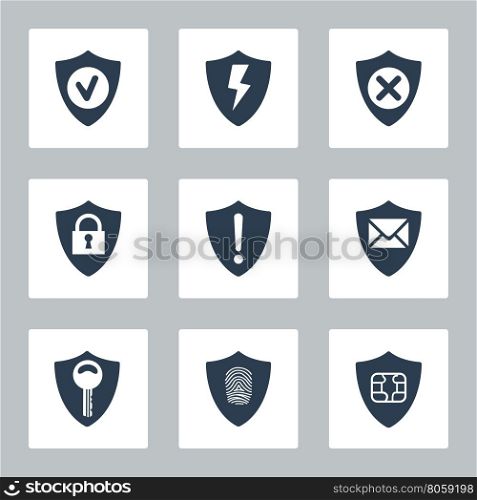 Flat security icons set. Flat security icons set on white background. Vector illustration