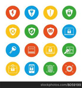 Flat security icons set. Flat security icons set vector isolated on white