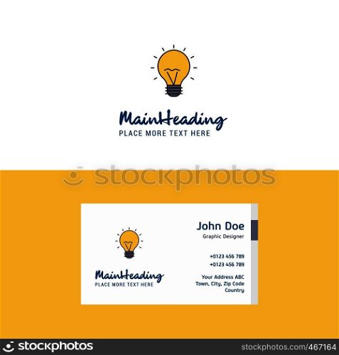Flat Seo bulb Logo and Visiting Card Template. Busienss Concept Logo Design