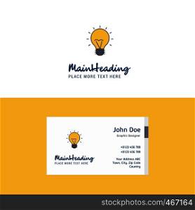 Flat Seo bulb Logo and Visiting Card Template. Busienss Concept Logo Design