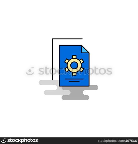 Flat Setting document Icon. Vector