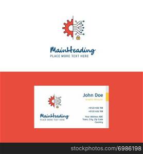 Flat Setting gear Logo and Visiting Card Template. Busienss Concept Logo Design
