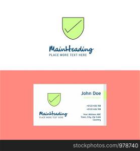 Flat Sheild Logo and Visiting Card Template. Busienss Concept Logo Design