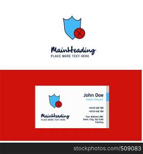 Flat Shield Logo and Visiting Card Template. Busienss Concept Logo Design