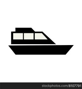 Flat ship icon black pictogram on a gray Vector Image