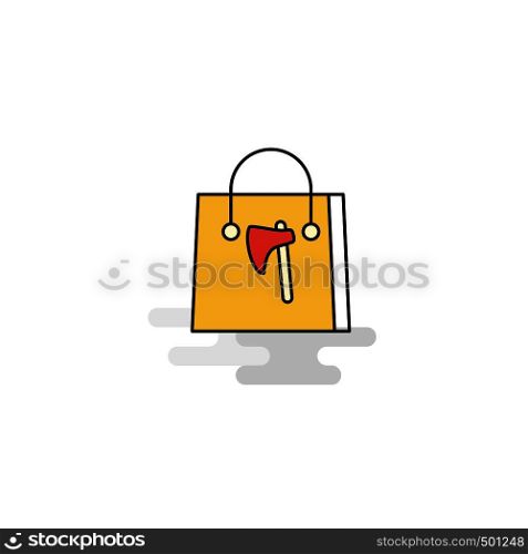 Flat Shopping bag Icon. Vector