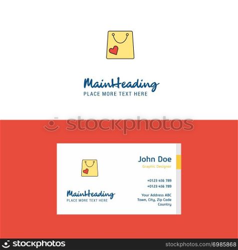 Flat Shopping bag Logo and Visiting Card Template. Busienss Concept Logo Design