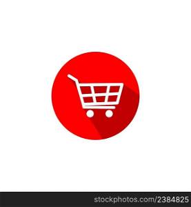 Flat shopping cart icon. Logo buy. Sale symbol - vector illustration