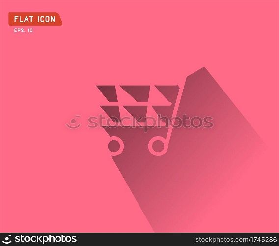 flat shopping cart icon, logo design vector illustration