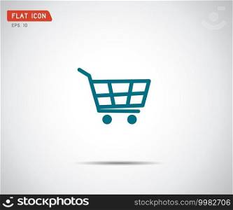 flat shopping cart icon, logo design vector illustration