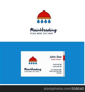 Flat Shower Logo and Visiting Card Template. Busienss Concept Logo Design