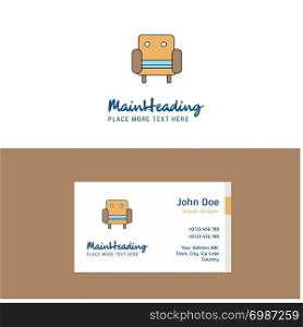 Flat Sofa Logo and Visiting Card Template. Busienss Concept Logo Design