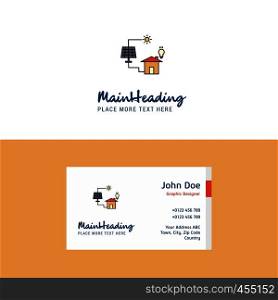 Flat Solar panel Logo and Visiting Card Template. Busienss Concept Logo Design