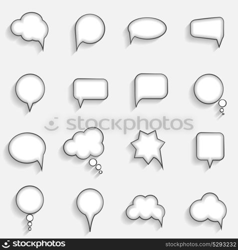 Flat Speech Bubbles with Long Shadows Vector Illustration EPS10. Flat Speech Bubbles with Long Shadows Vector Illustration