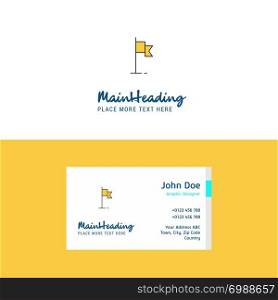 Flat Sports flag Logo and Visiting Card Template. Busienss Concept Logo Design
