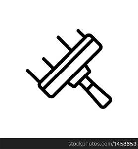 flat squeegee in action icon vector. flat squeegee in action sign. isolated contour symbol illustration. flat squeegee in action icon vector outline illustration