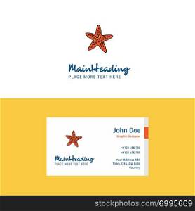 Flat Star fish Logo and Visiting Card Template. Busienss Concept Logo Design