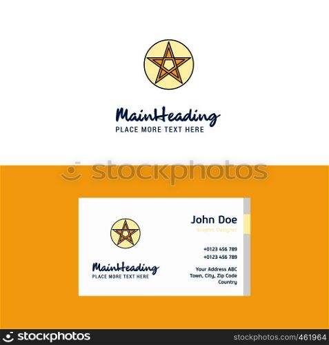 Flat Star Logo and Visiting Card Template. Busienss Concept Logo Design