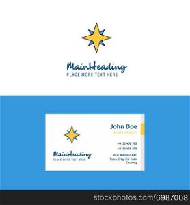 Flat Star Logo and Visiting Card Template. Busienss Concept Logo Design
