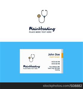 Flat Stethoscope Logo and Visiting Card Template. Busienss Concept Logo Design