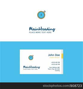 Flat Stopwatch Logo and Visiting Card Template. Busienss Concept Logo Design